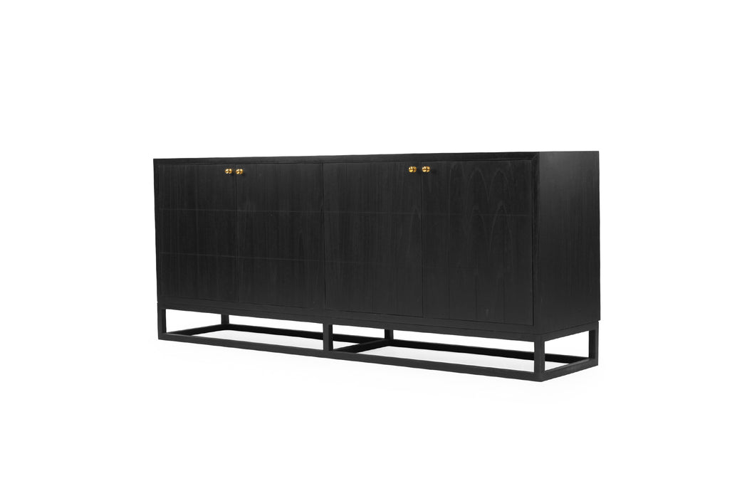 Lisette Four Door Sideboard - Black - Black 200cm