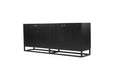 Lisette Four Door Sideboard - Black - Black 200cm