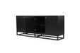 Lisette Four Door Sideboard - Black - Black 200cm