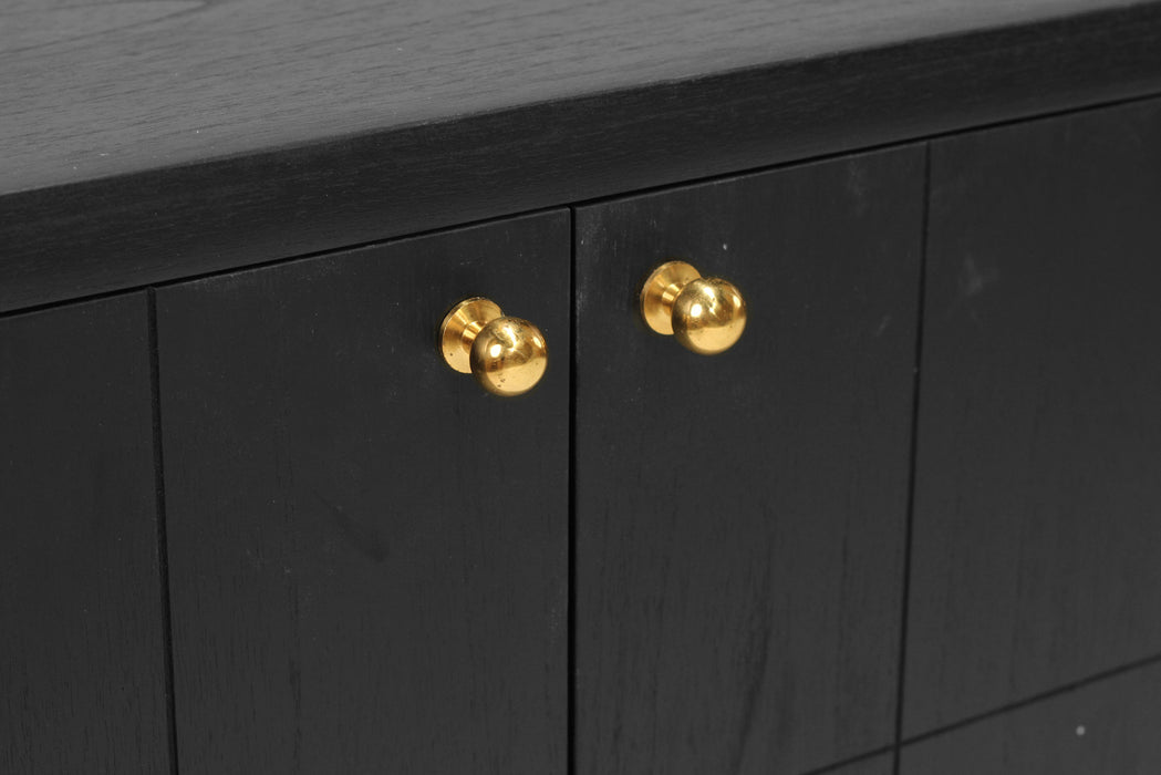 Lisette Four Door Sideboard - Black - Black 200cm