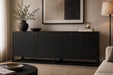Lisette Four Door Sideboard - Black - Black 200cm