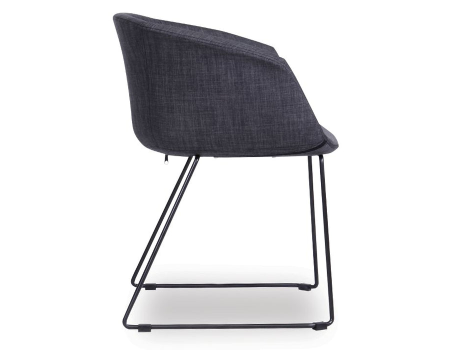 Lonsdale Armchair - Black Sled - Charcoal Fabric