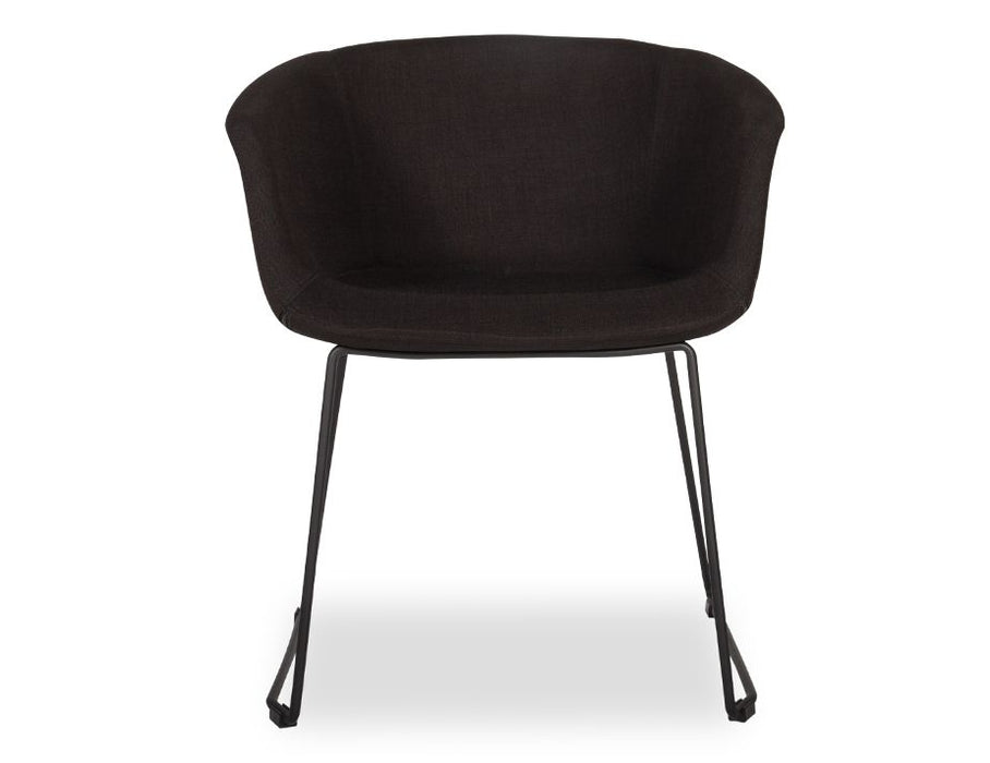 Lonsdale Armchair - Black Sled - Black Linen Pad