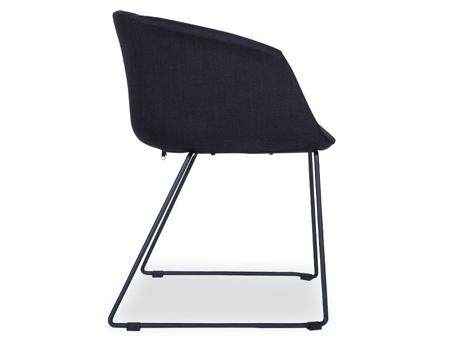 Lonsdale Armchair - Black Sled - Black Linen Pad