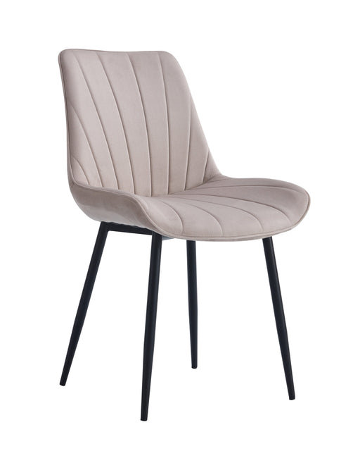 Lora Dining Chair Champagne velvet black legs