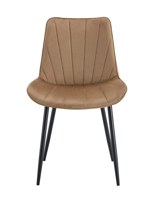 Lora Dining Chair Light Mocha Mousse velvet black legs