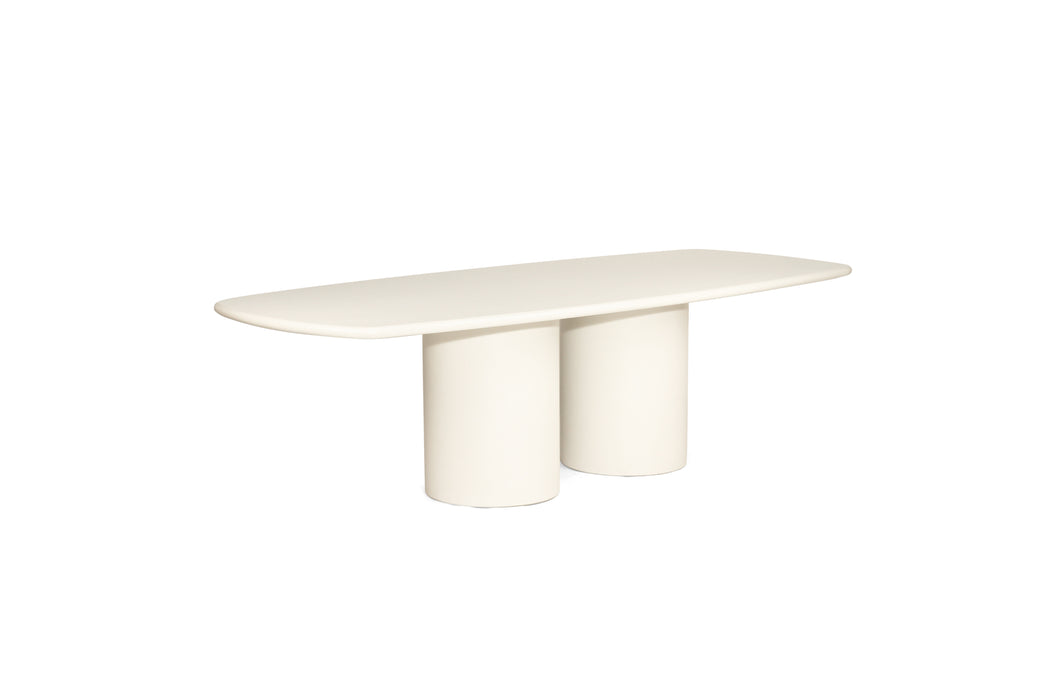 Lorenzo Organic Rectangle Dining Table - 2.7m - Ivory - Ivory 270cm