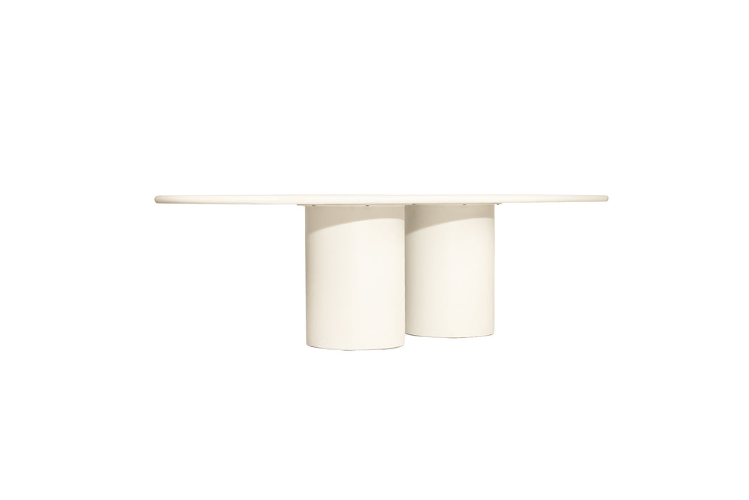Lorenzo Organic Rectangle Dining Table - 2.7m - Ivory - Ivory 270cm