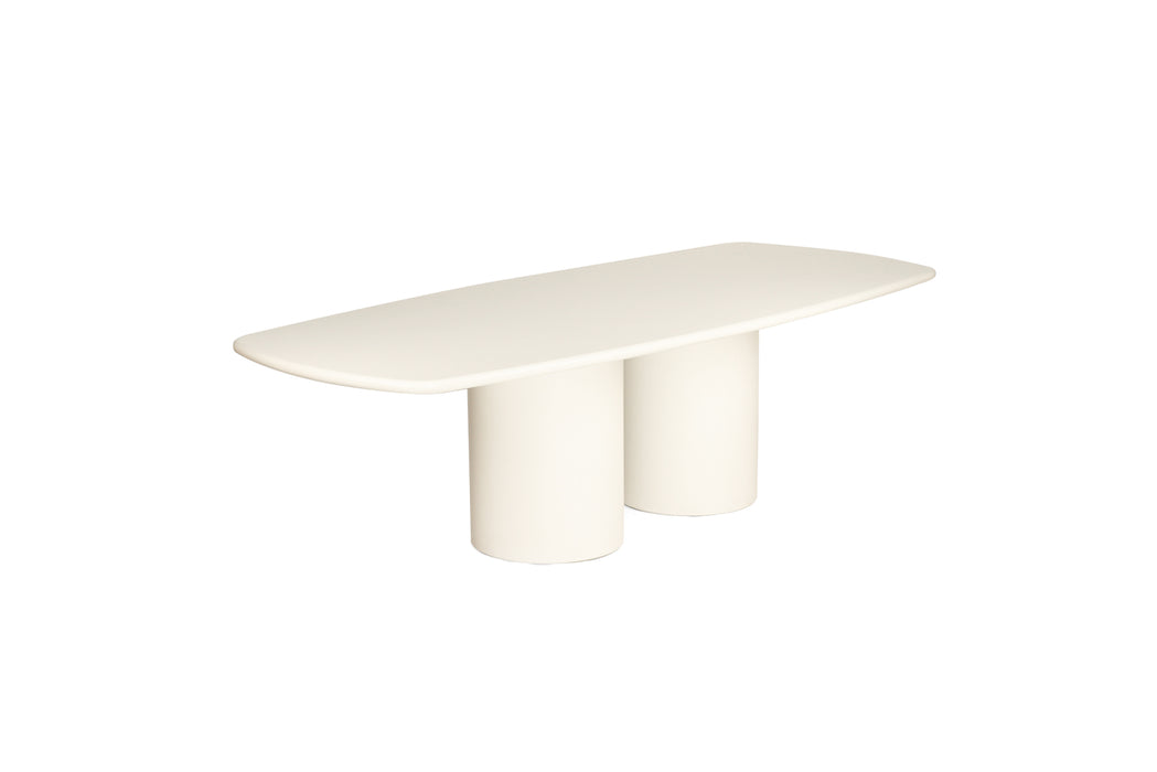 Lorenzo Organic Rectangle Dining Table - 2.7m - Ivory - Ivory 270cm