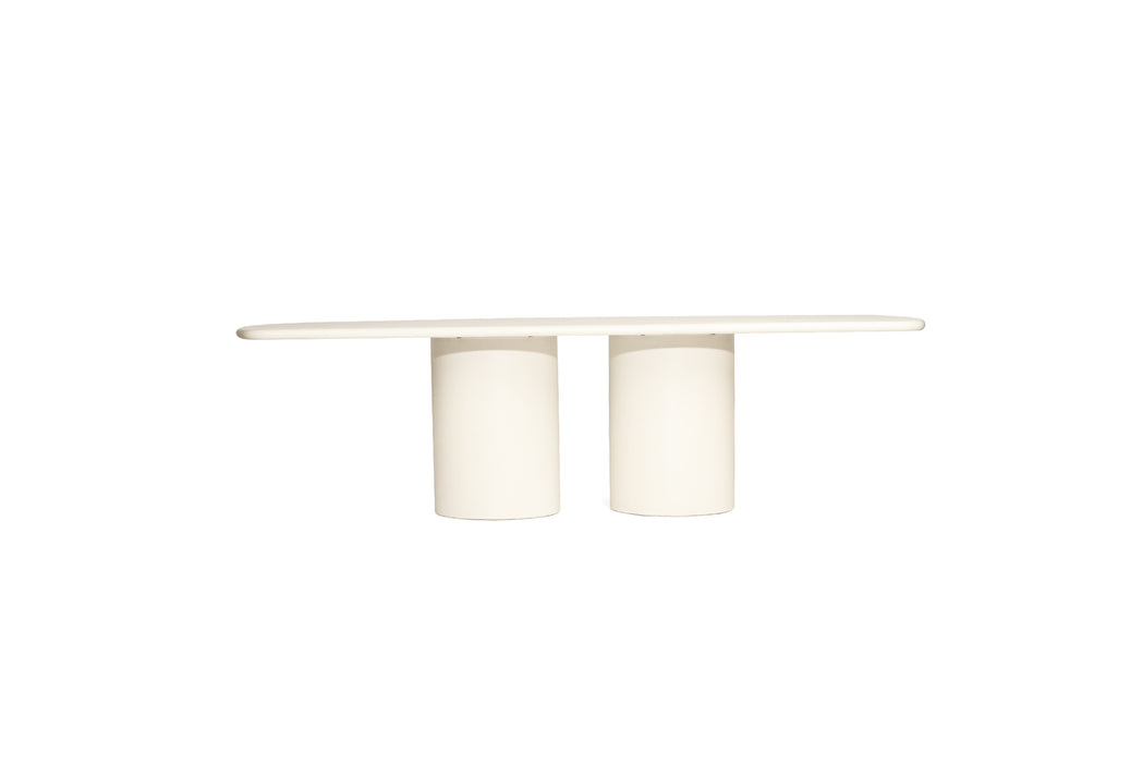 Lorenzo Organic Rectangle Dining Table - 2.7m - Ivory - Ivory 270cm