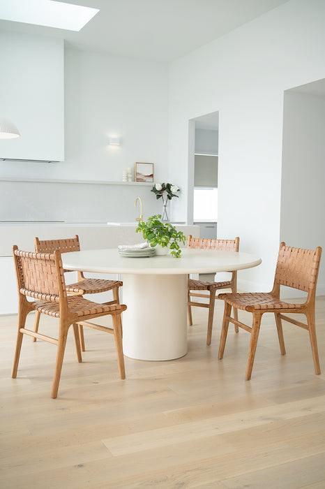 Altadena Woven Leather Side Chair - Natural