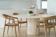 Lorenzo Round Dining Table - 140cm - Ivory - Ivory 140cm