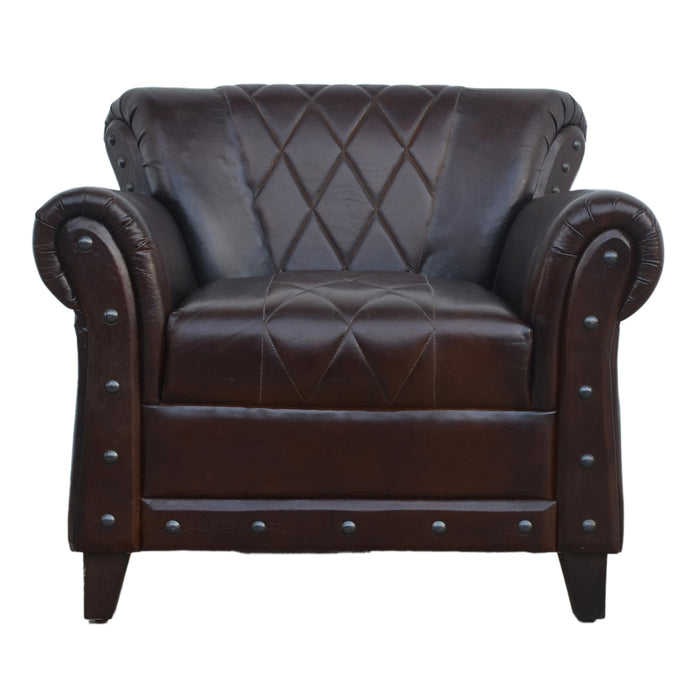 Studded Leather Arm Chair