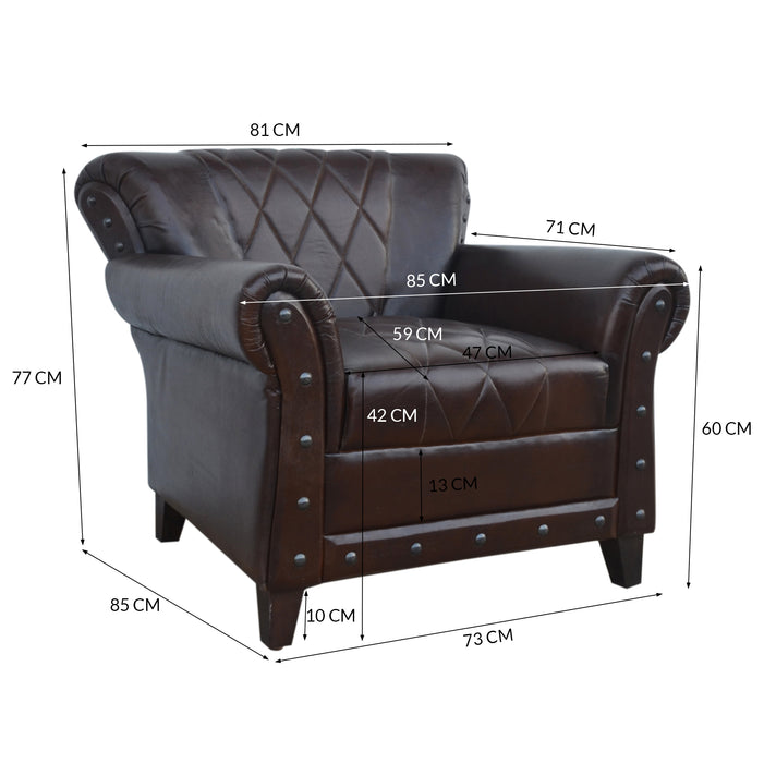 Studded Leather Arm Chair