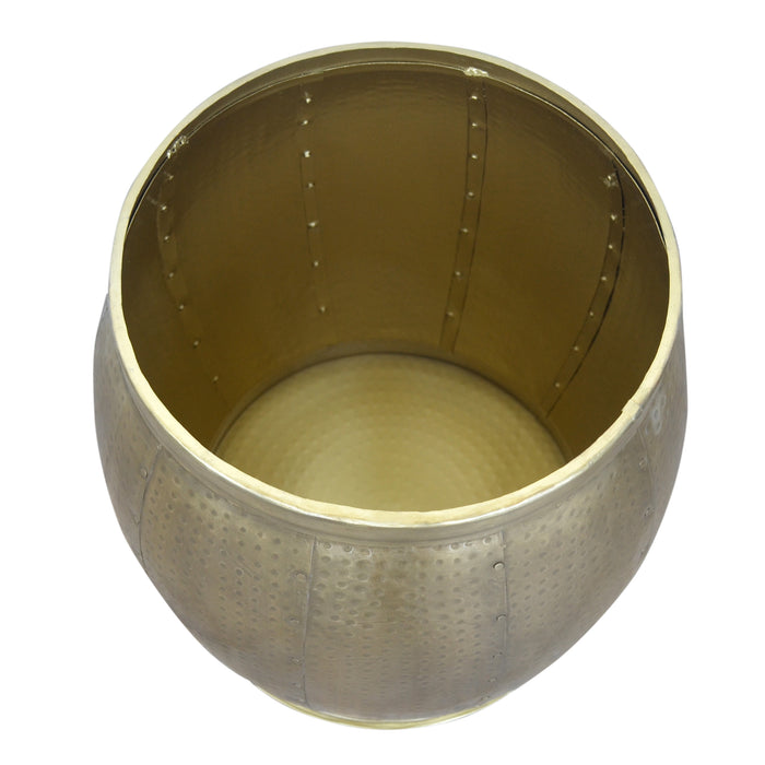 Brass Look Hammered Side Table