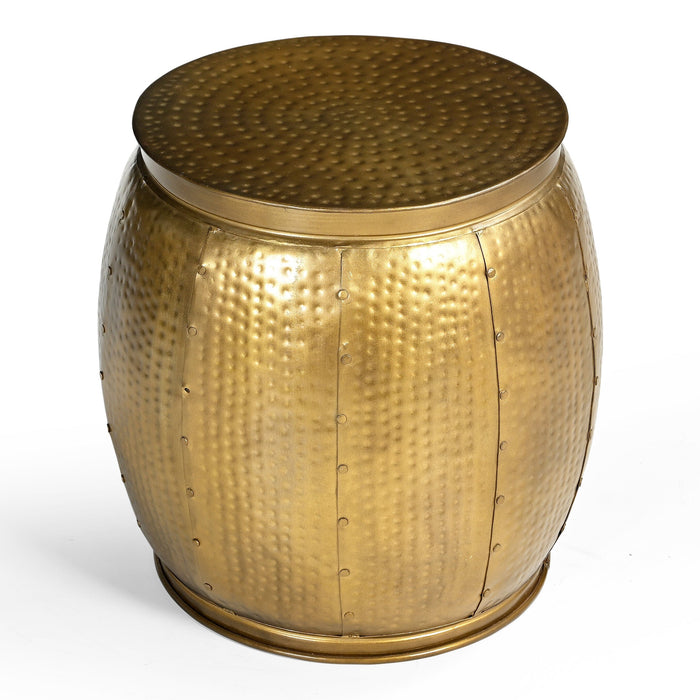 Brass Look Hammered Side Table