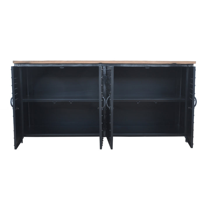 Vintage Iron Locker Sideboard With Reclaimed Railway Sleeper Wood