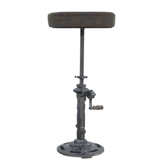 Vintage Leather Windup Stool