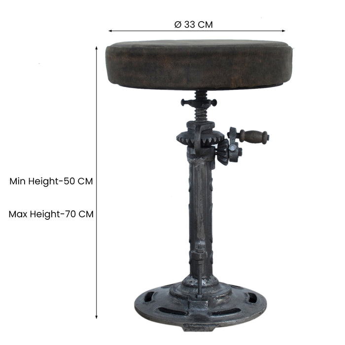 Vintage Leather Windup Stool