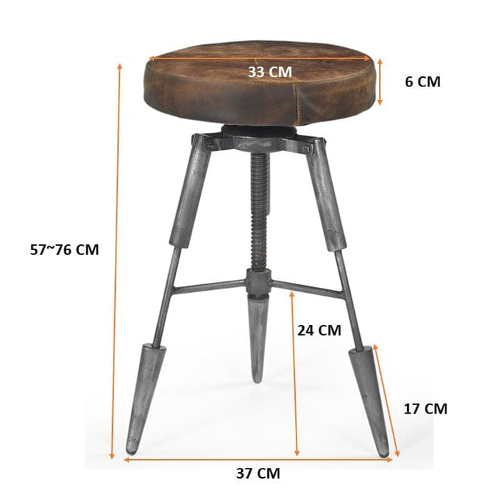 Tripod Leather Stool