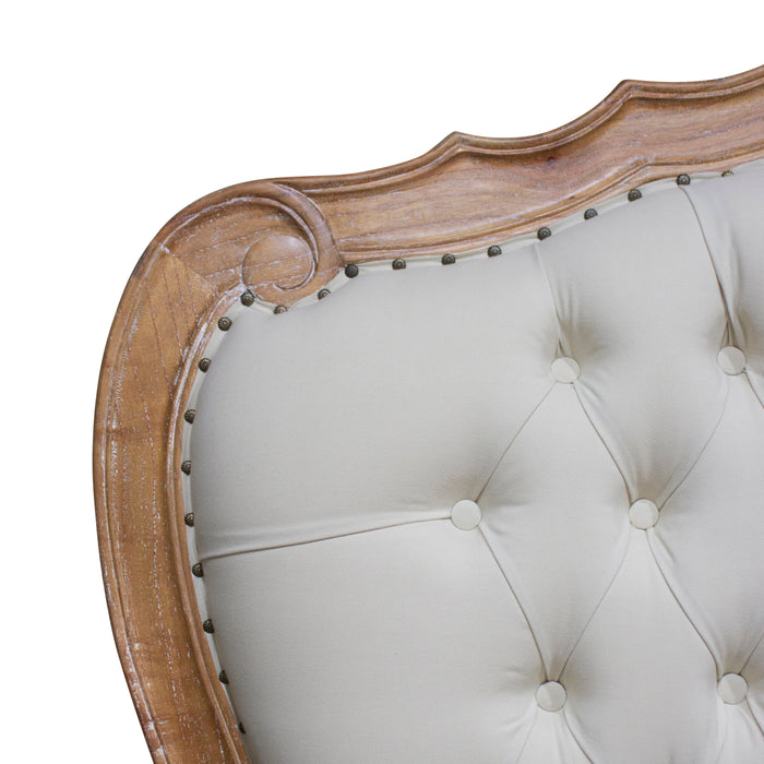 Louis Upholstered Headboard - Queen size - Weathered Oak
