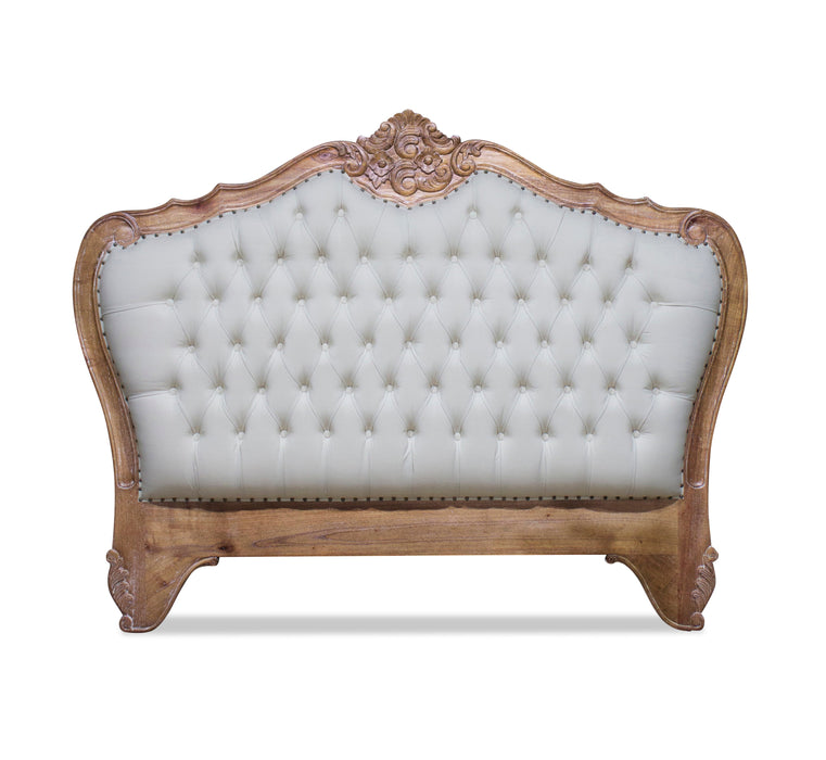 Louis Upholstered Headboard - Queen size - Weathered Oak