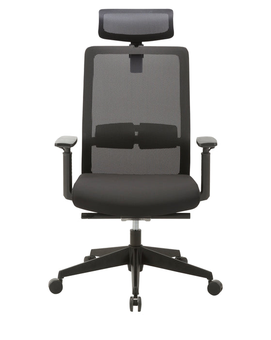 COC8257-UN Mesh Ergonomic Office Chair with Headrest - Black