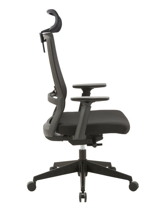 COC8257-UN Mesh Ergonomic Office Chair with Headrest - Black