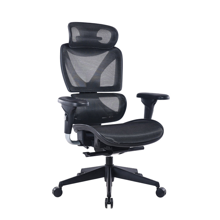 Lucia Fully Adjustable High Back Manager Chair With Removable Headrest In Black