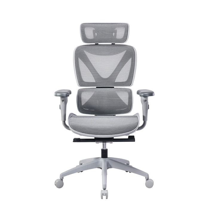 Lucia Fully Adjustable High Back Manager Chair With Removable Headrest In Grey