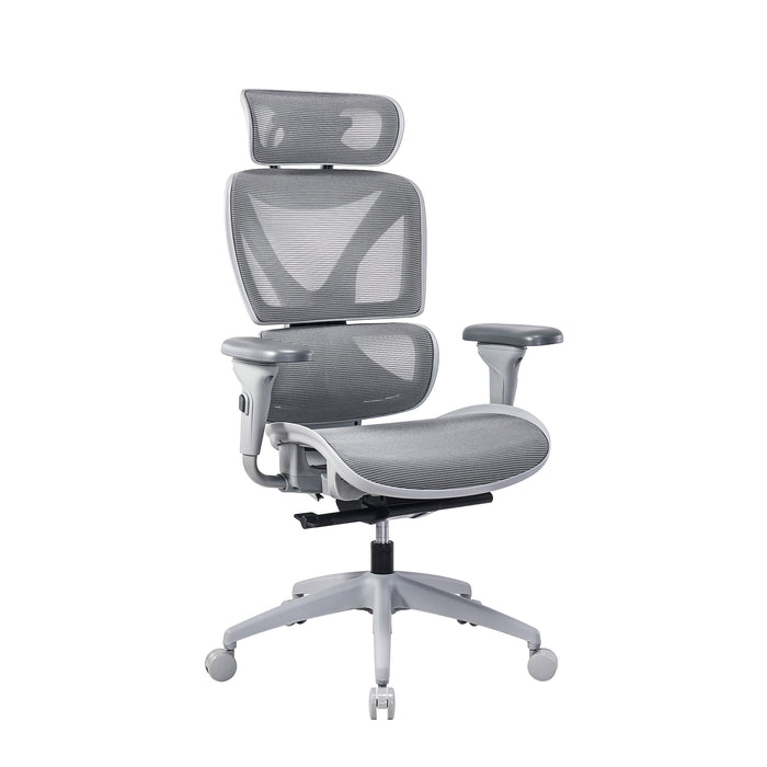 Lucia Fully Adjustable High Back Manager Chair With Removable Headrest In Grey