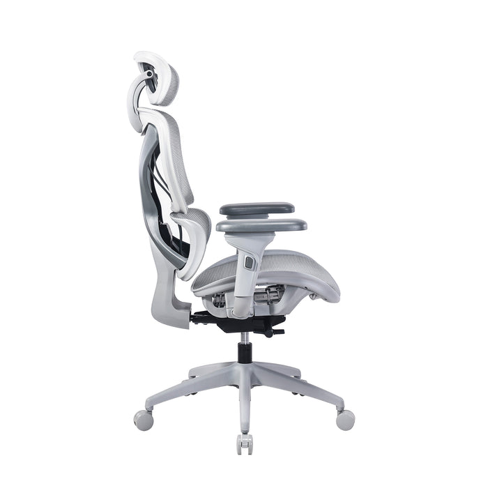 Lucia Fully Adjustable High Back Manager Chair With Removable Headrest In Grey