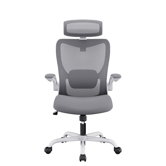 Mona High Back Task Chair With Flip Armrest - Grey