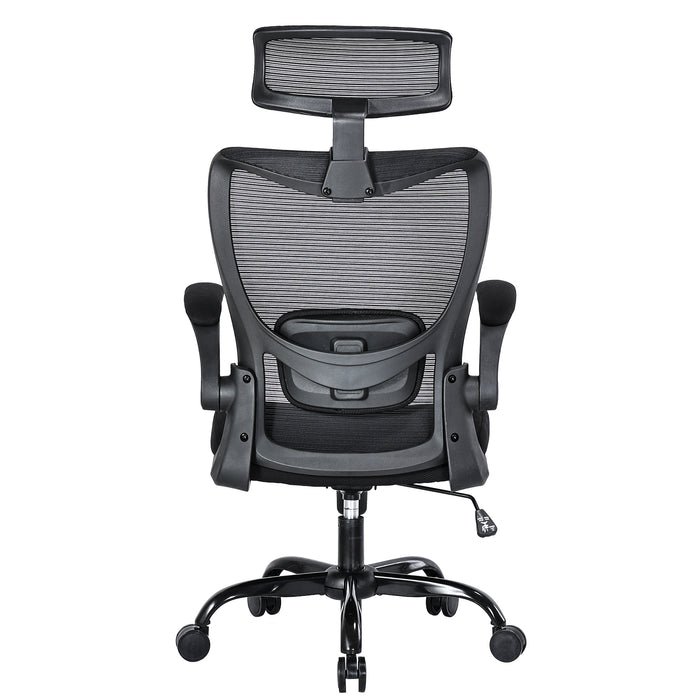 Mona High Back Task Chair With Flip Armrest - Black