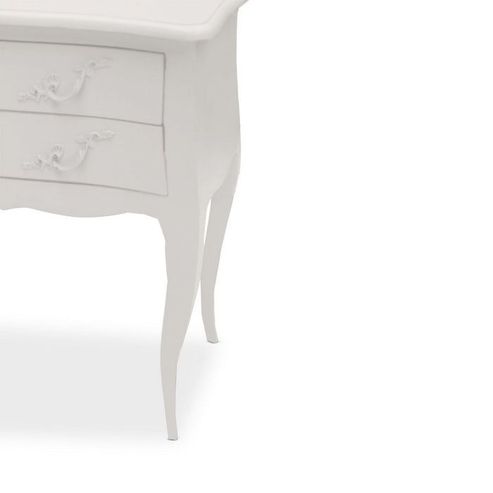 Louis Wide Double Drawer Bedside - Weathered Oak