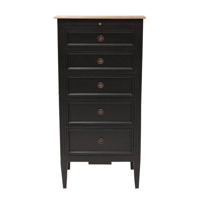 Hamptons Tallboy - Weathered Oak Top / Black