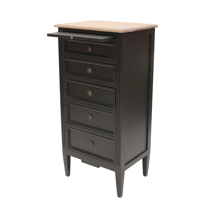 Hamptons Tallboy - Weathered Oak Top / Black