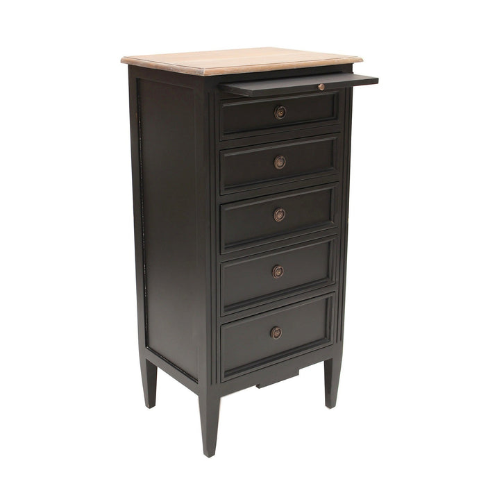 Hamptons Tallboy - Weathered Oak Top / Black