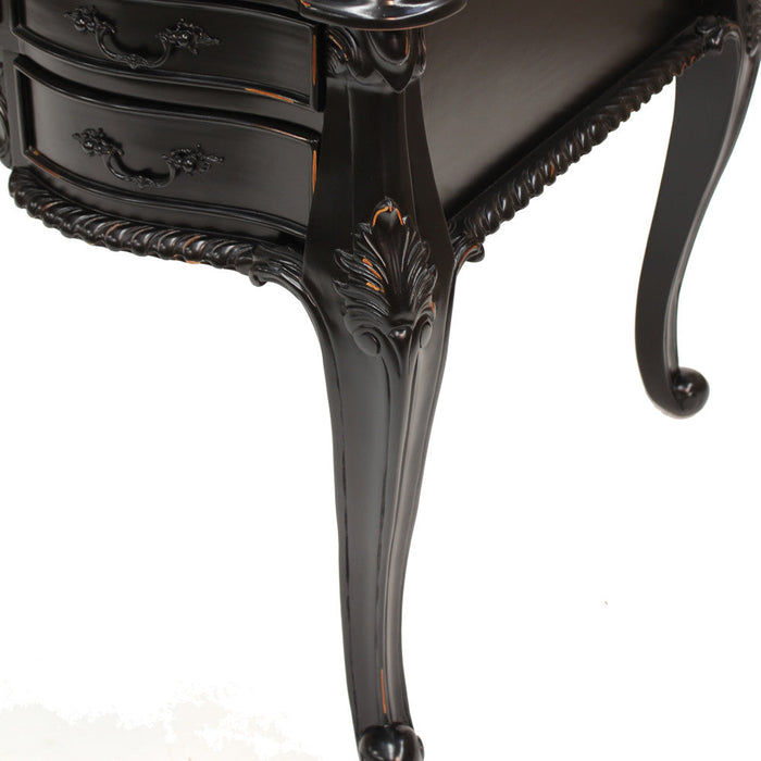 Leather Top Paris Desk - Black