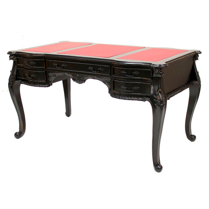 Leather Top Paris Desk - Black