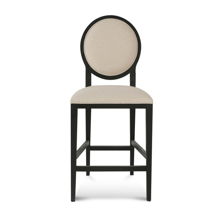 CBS8010-LJ 65cm Black Frame Bar Stool - Light Beige (Set of 2)