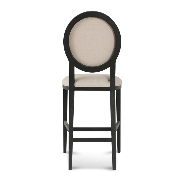 CBS8010-LJ 65cm Black Frame Bar Stool - Light Beige (Set of 2)