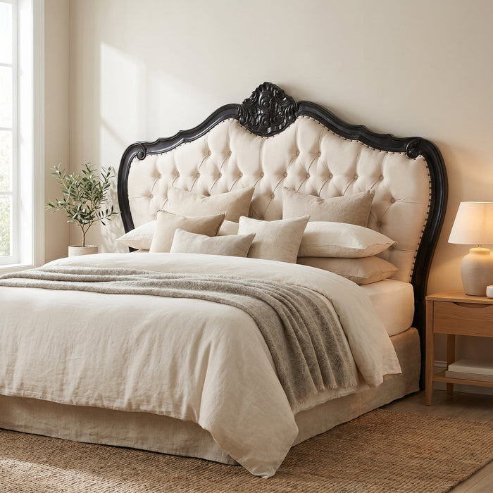 Louis Upholstered Headboard - King size - Black