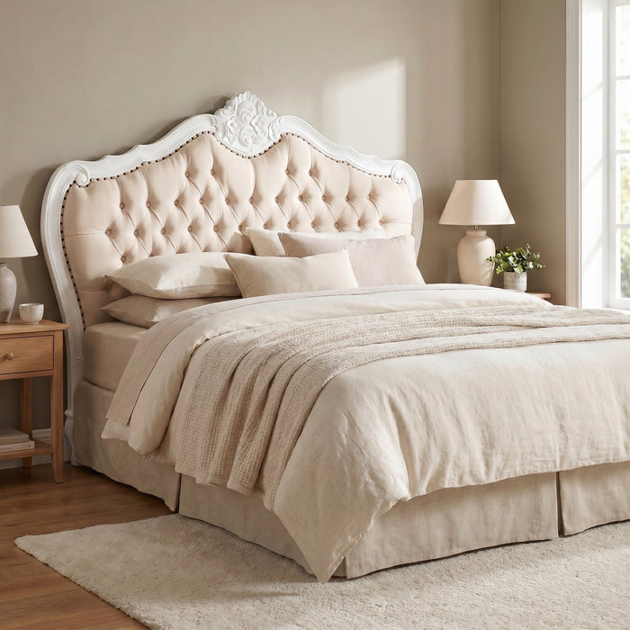 Louis Upholstered Headboard - Queen size - White