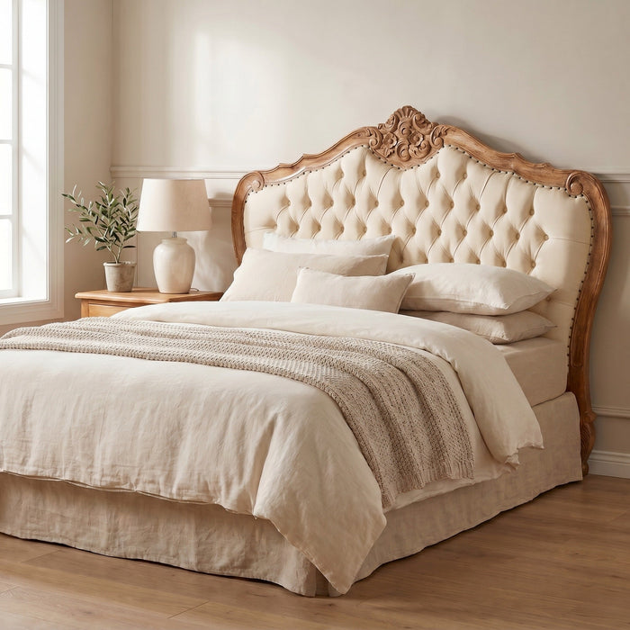 Louis Upholstered Headboard - King size - Weathered Oak