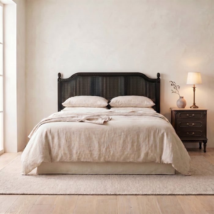 Marseille Rattan Bedhead - King Size - Black