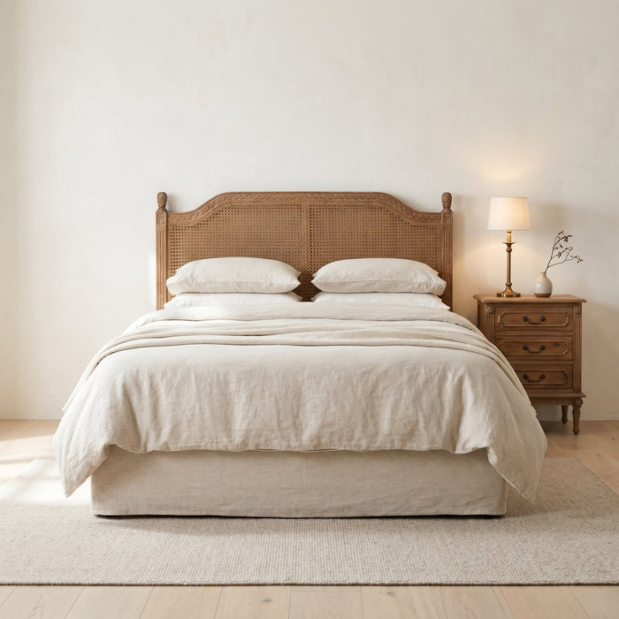 Marseille Rattan Headboard - Queen size - Weathered Oak