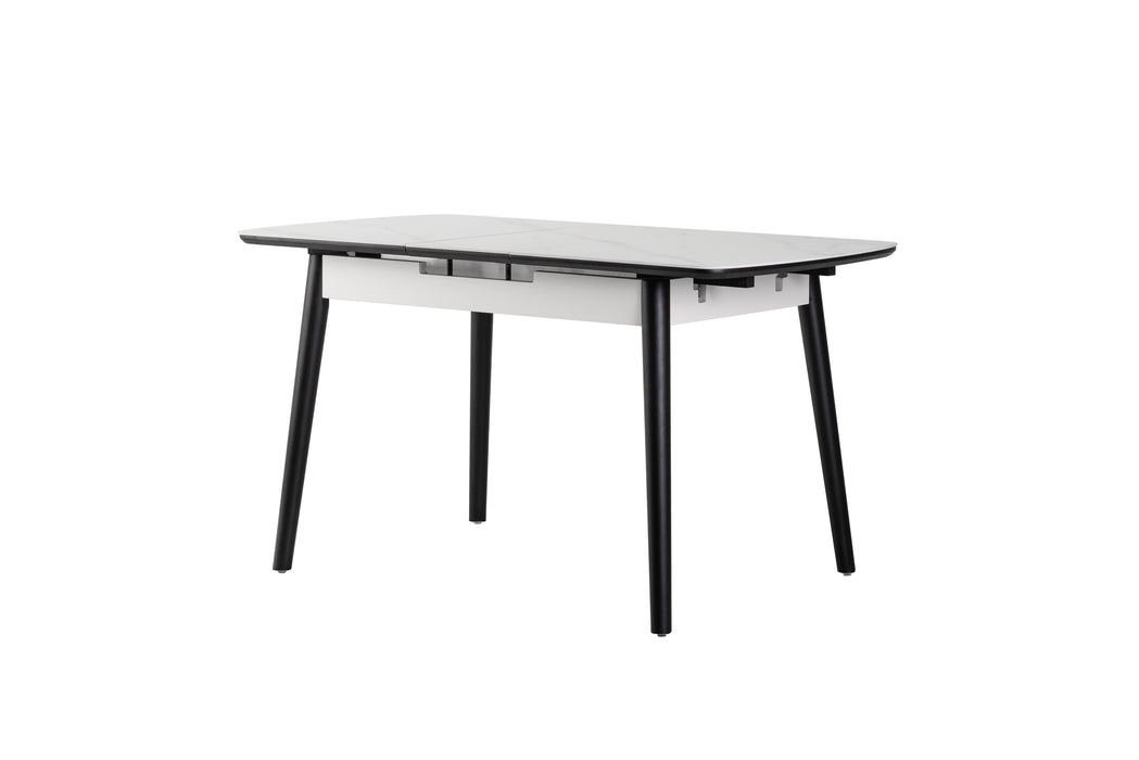 Mila Extension Dining Table Snow White Ceramic