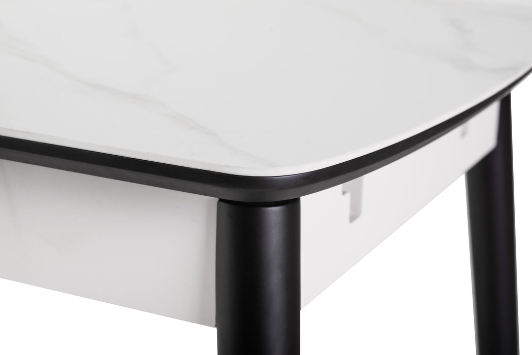 Mila Extension Dining Table Snow White Ceramic