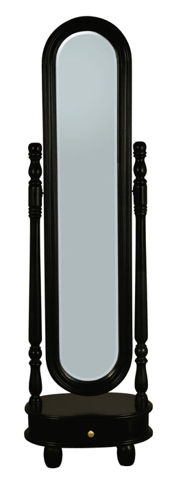 Sierra 1 Drawer Oval Mirror Stand (Black)